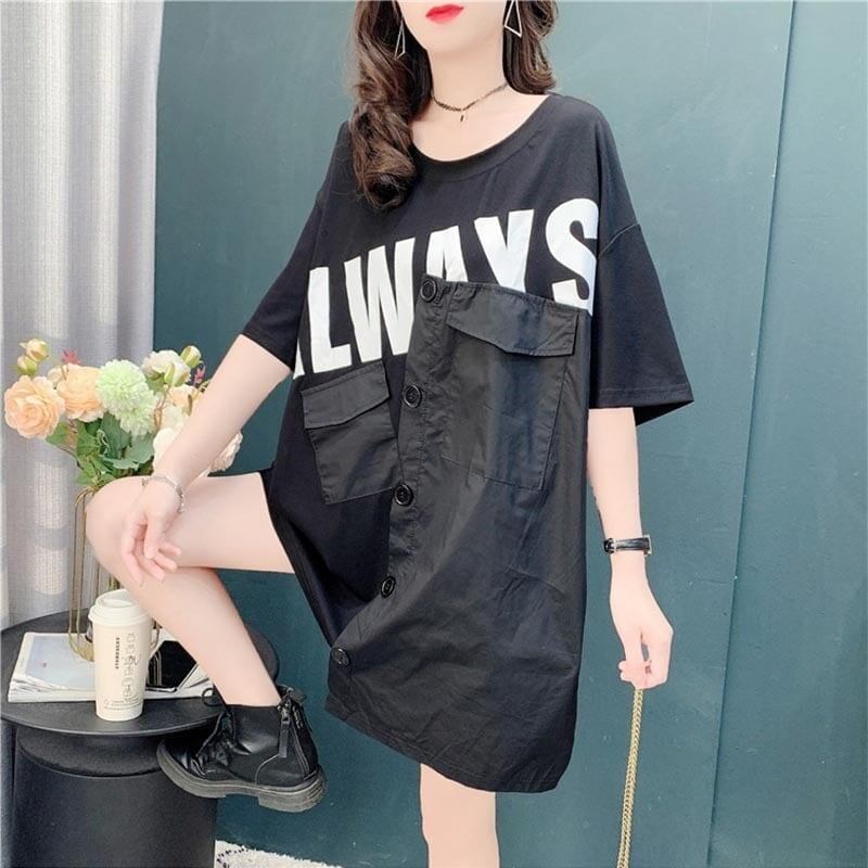 合わせやすい   デザイン感 Tシャツ カットソー＜F-3637＞
