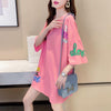 新商品 プリント ファッション ゆったり 全4色 半袖 Tシャツ＜F-11443＞