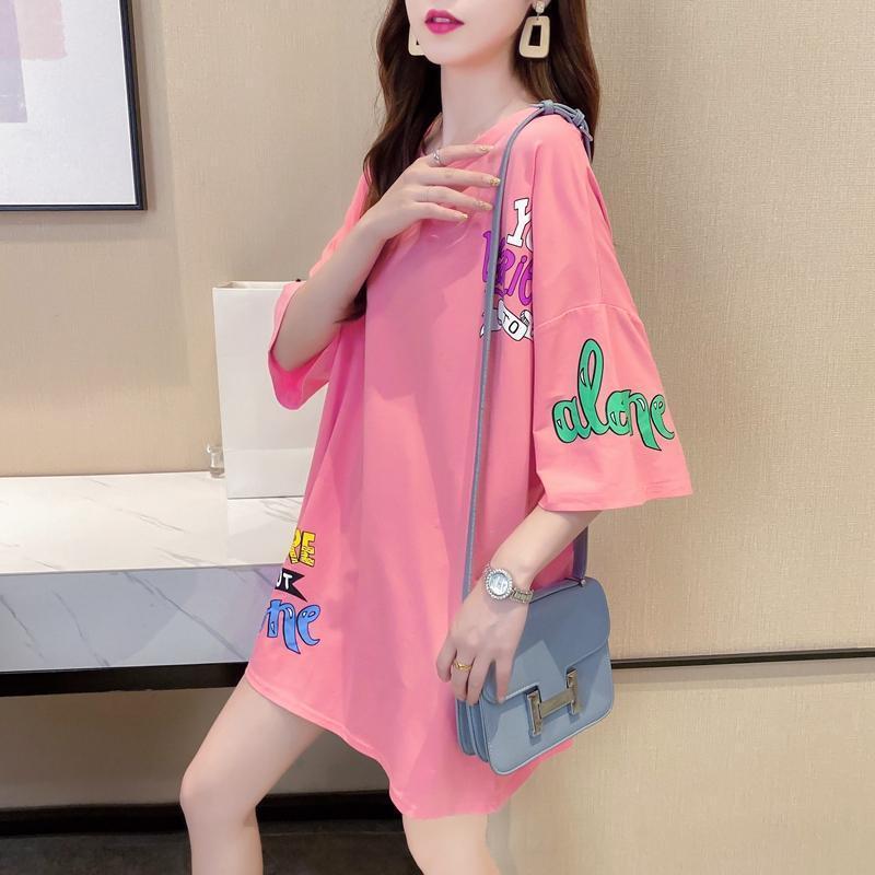 新商品 プリント ファッション ゆったり 全4色 半袖 Tシャツ＜F-11443＞