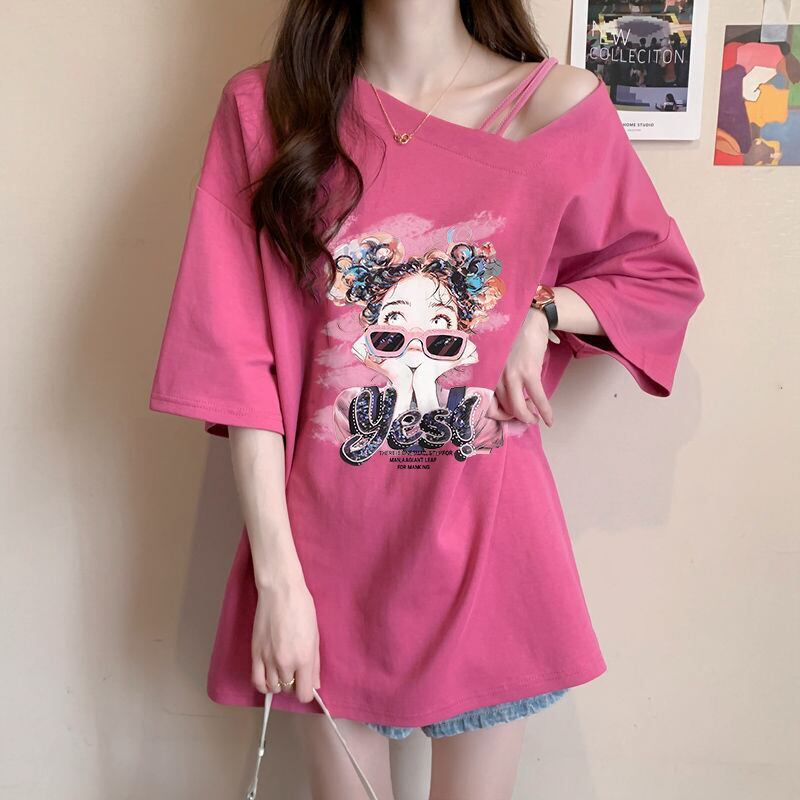 美人度アップ カジュアル キュート 全3色 半袖Tシャツ カットソー ＜F-8613＞