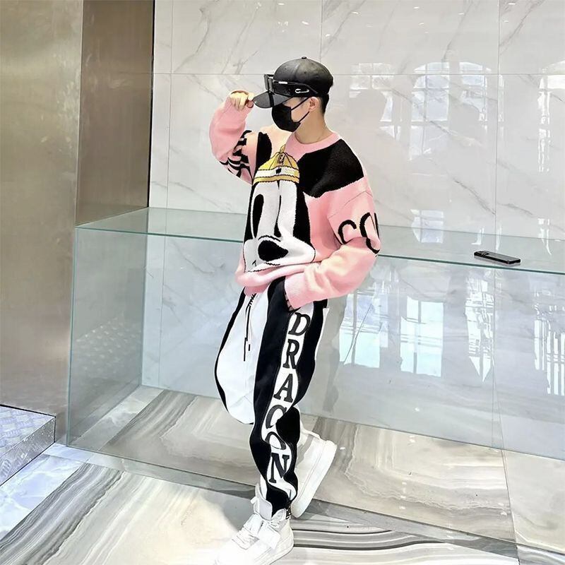 美人度アップ 2色選択 ファッション感満々 ルーズストレートカジュアル 男女兼用 パンツ F-12474