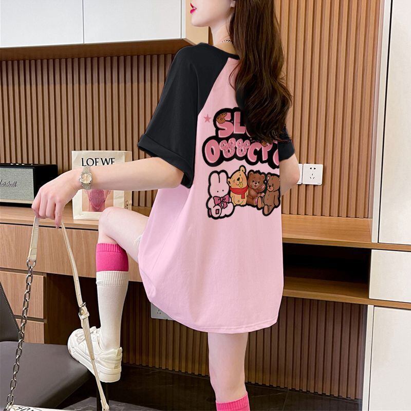 おすすめ 切り替え 定番シンプル プリント 4色選択 半袖Tシャツ＜F-8583＞