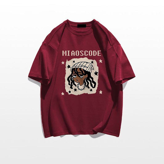 ベストセラーアイテム！ カジュアル 定番シンプル ルーズ プリント全5色 半袖TシャツF-9022