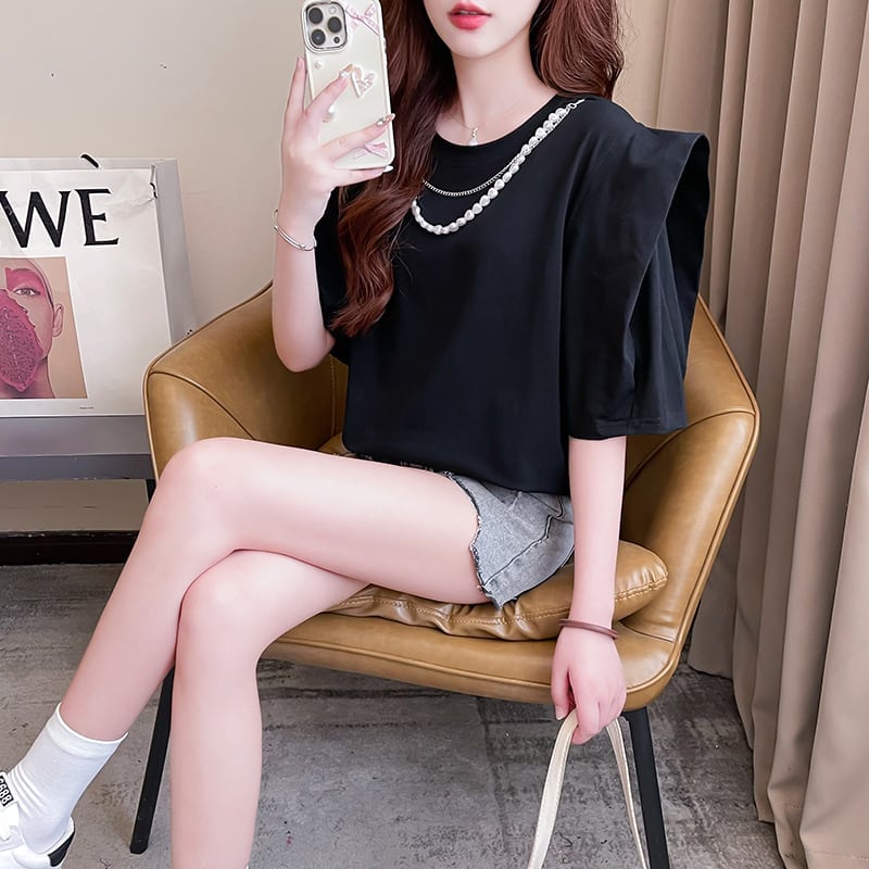 売り切れ必至 簡潔 個性派 ファッション 全3色 半袖Tシャツ<F-8514>