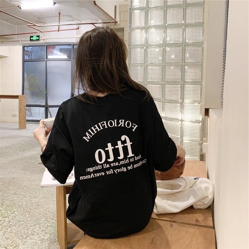 美人度アップ プリント チャーミング Tシャツ カットソー ワンピース＜F-3602＞