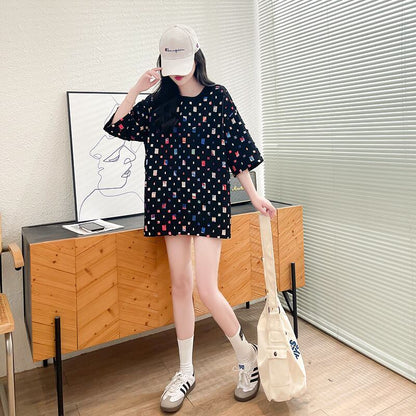 着回し力抜群 カジュアル 個性派 ゆったりトップス 半袖Tシャツ 全2色＜F-8263＞