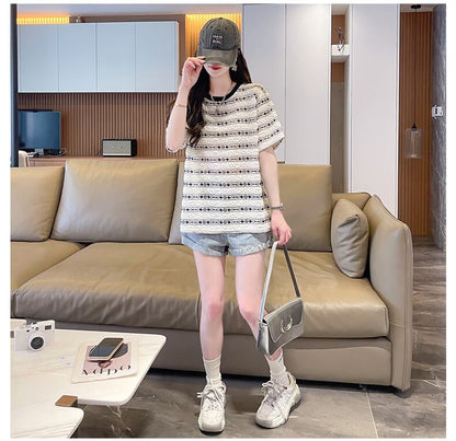 おすすめ ストライプ柄 着心地抜群 半袖 Tシャツ＜F-8264＞
