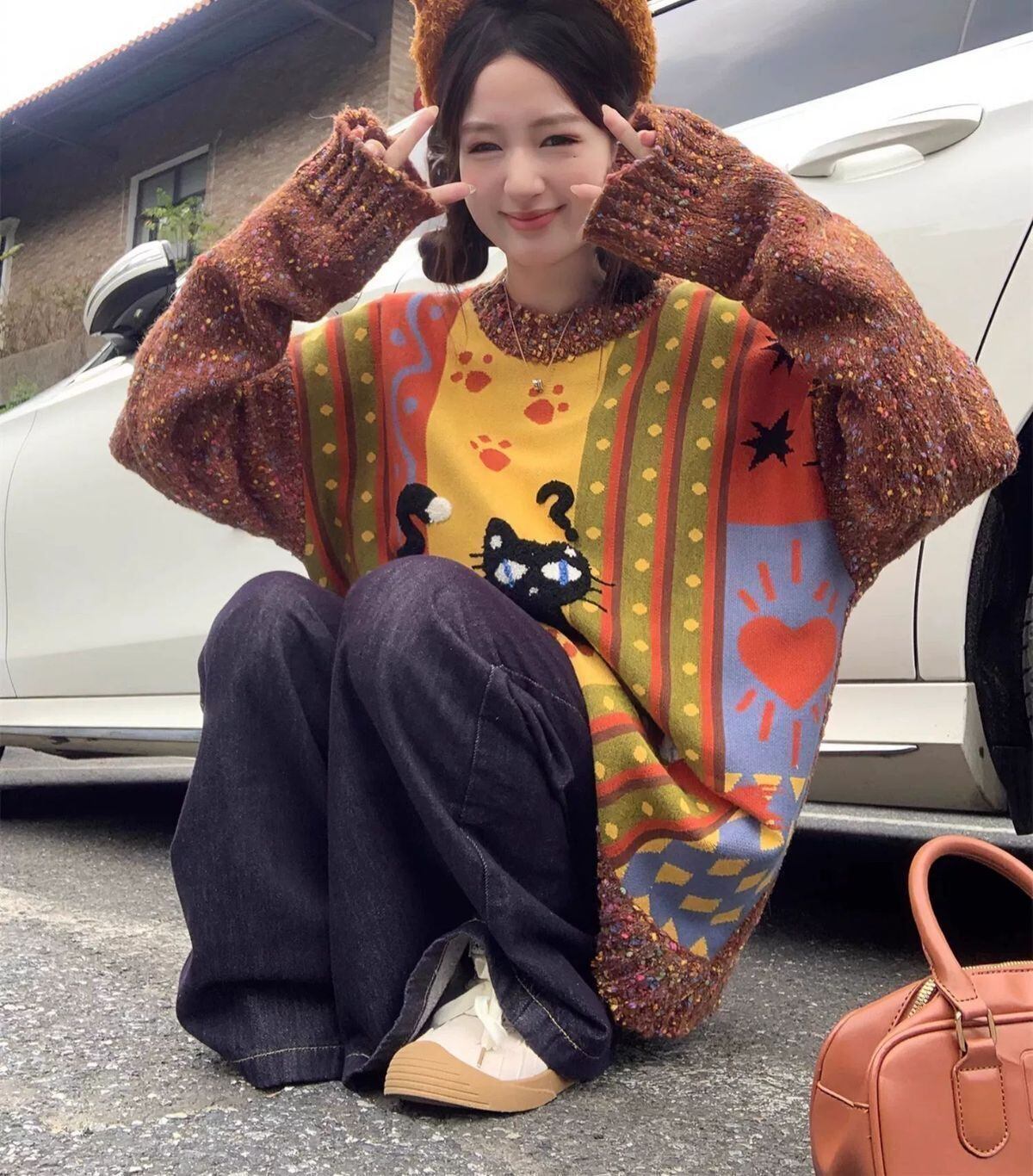 話題沸騰中 大人可愛い 海外トレンド 柔らかくて優しい印象 ニットセーターF-9762
