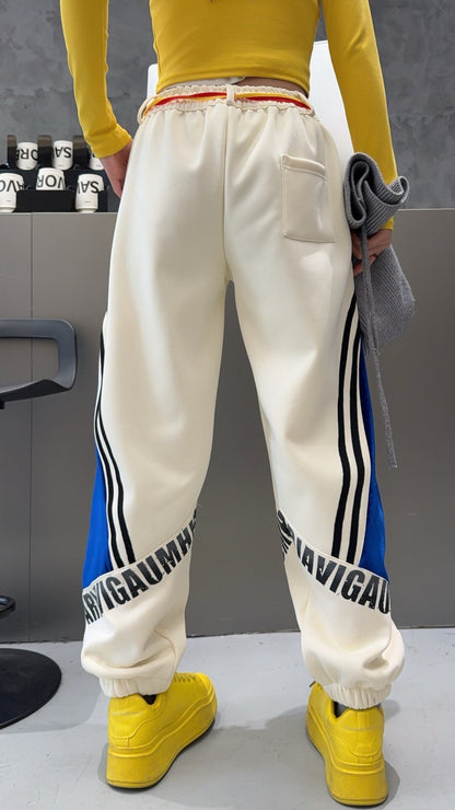 超人気 切り替え デザイン 2色 スウェット ジョガーパンツ F-12286