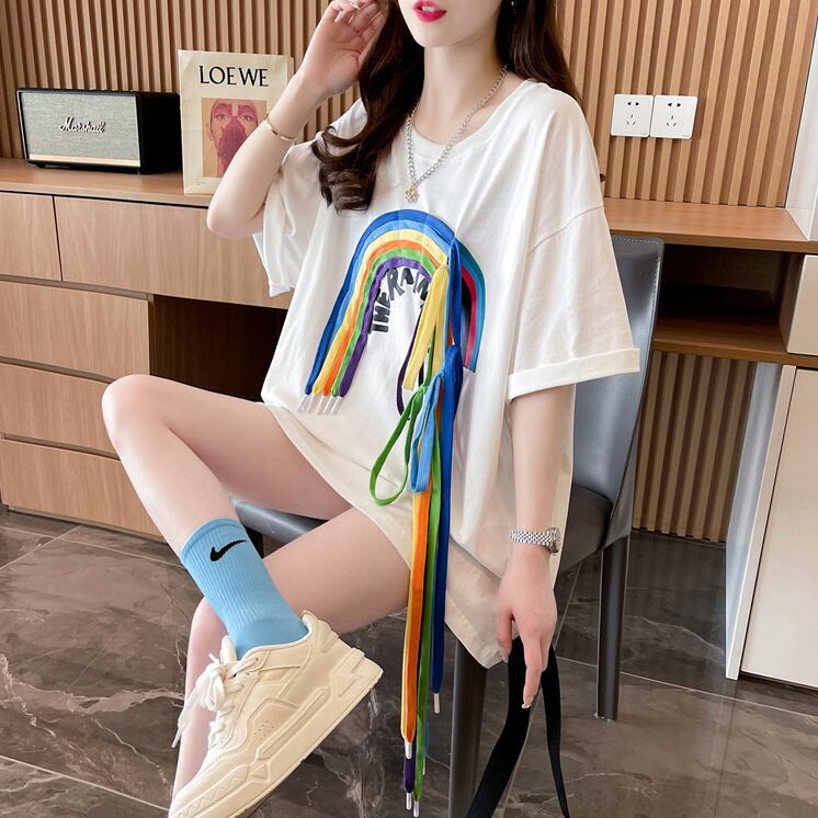 着回し力抜群 個性派 高見えデザイン 着心地良い 2色選択 半袖 Tシャツ <F-9277>