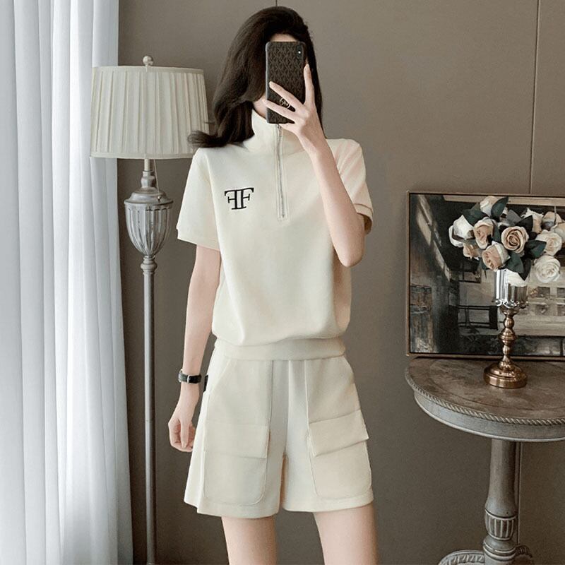 真夏も快適 半袖 カジュアル Tシャツ ショートパンツ セットアップ ＜F-11140＞