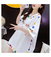 売り切れ必至 プリント ファッション 切り替え 全2色 半袖Tシャツ＜F-8623＞