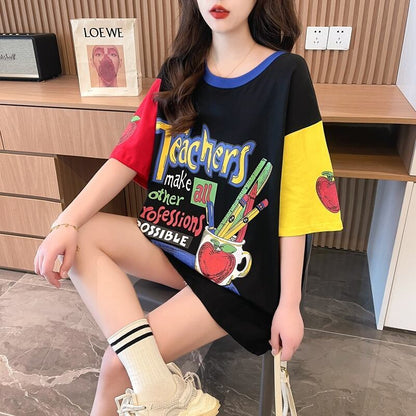 【半額！期間限定！！】カジュアル ルーズ キュート Tシャツ<F-6611>