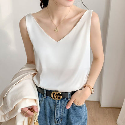好感度満載   美感いっぱい チョッキ シャツ＜F-3407＞