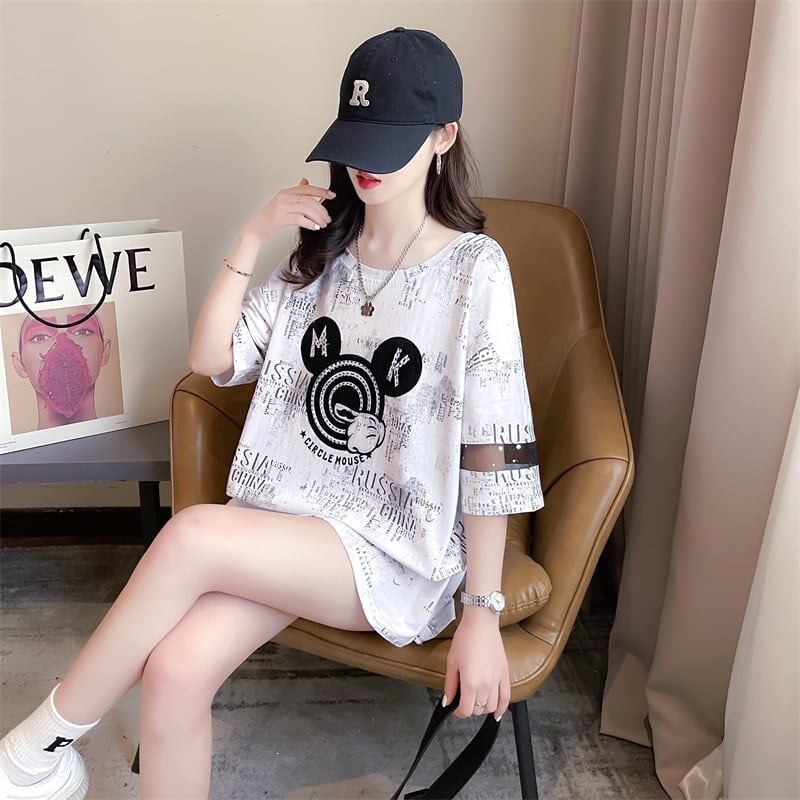 デザインセンス重工業ホットダイヤモンドパーソナライズされた漫画半袖Tシャツ、夏の新しいスタイル<F-2924>