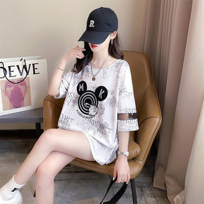 デザインセンス重工業ホットダイヤモンドパーソナライズされた漫画半袖Tシャツ、夏の新しいスタイル<F-2924>