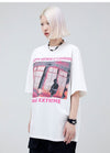タイドブランド   ロックアメリカンストリートレタープリント半袖Tシャツ<F-2903>