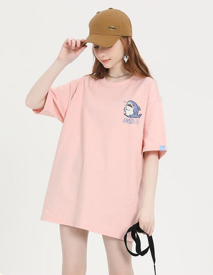 売り切れ必至 4色選択 ポップなプリントが夏に映えるプリント 半袖Tシャツ＜F-9327＞
