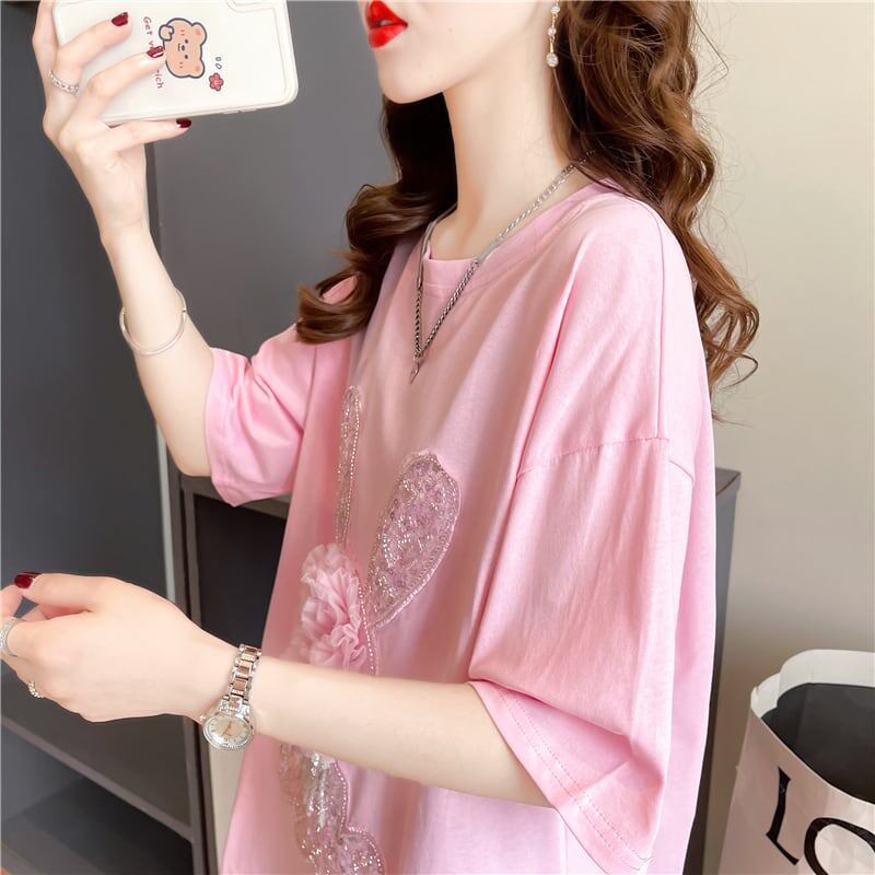 オシャレ度満点   一目惚れ Tシャツ カットソー＜F-3422＞