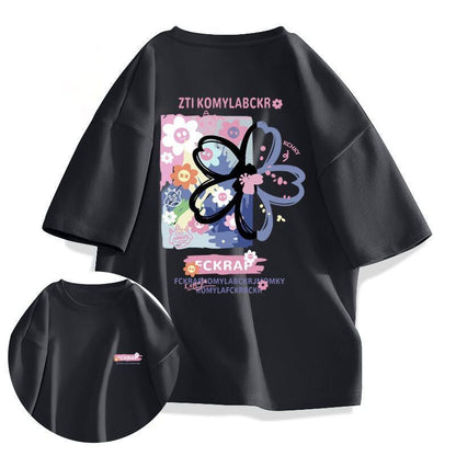 今季マストバイ ルーズ カジュアル プリント全6色 半袖TシャツF-8850