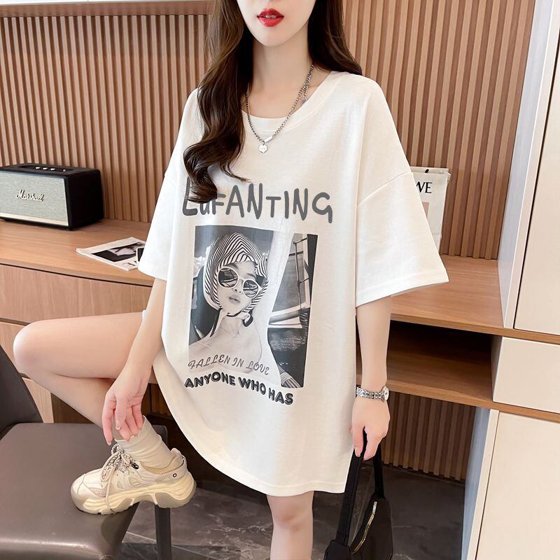 質感のいい 半袖 ラウンドネック Tシャツ ワンピース ＜F-8638＞