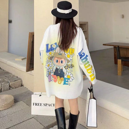 大人可愛い プラスベルベット デザイン性抜群 ニットF-10306