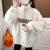 もこもこ刺ロゴハイネックボアトレーナー全4色厚手スウェット<F-4695>
