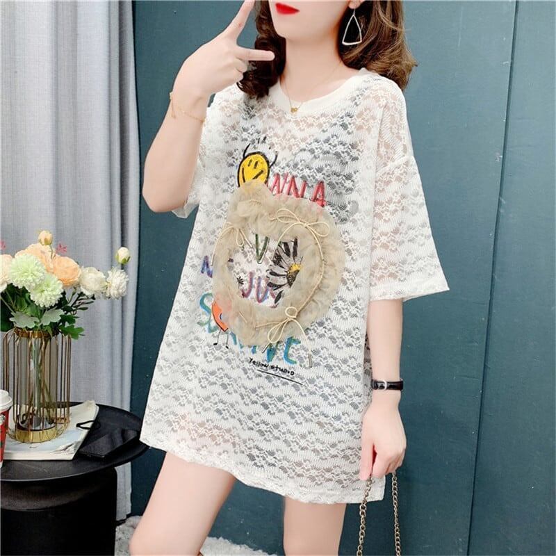 デザイン感   チャーミング Tシャツ カットソー＜F-3199＞
