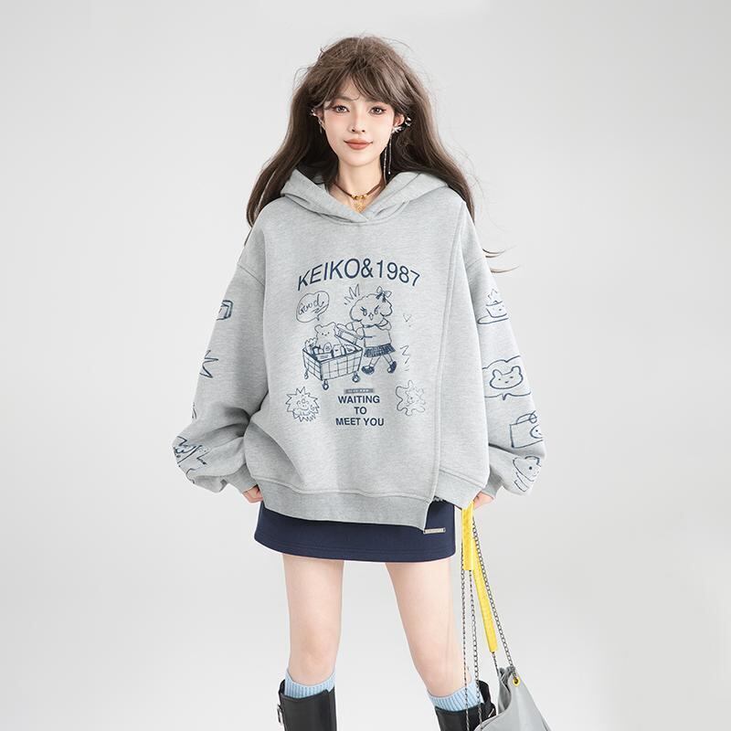個性的なデザイン カジュアル 大人可愛い パーカーF-10255