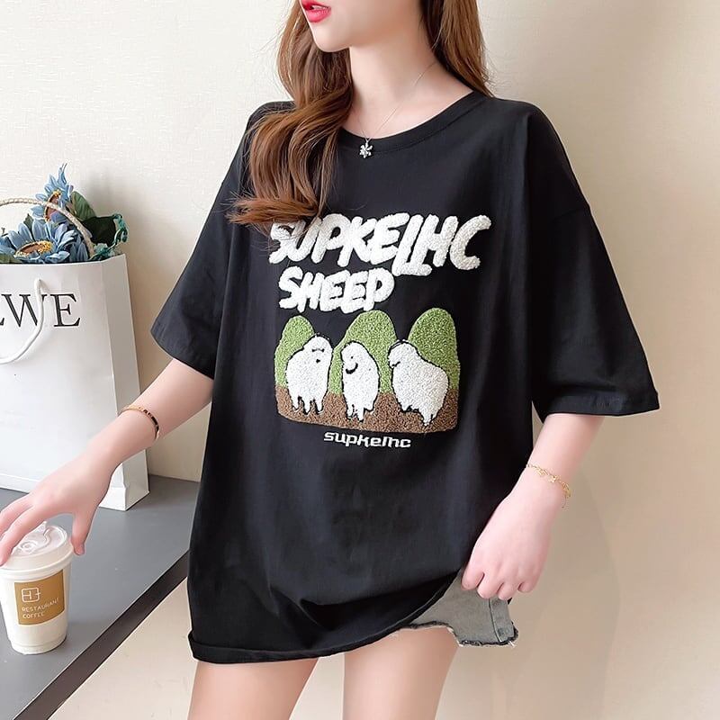 合わせやすい   チャーミング Tシャツ カットソー＜F-3480＞