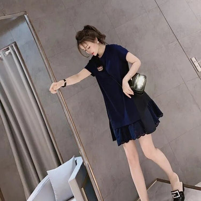 定番シンプル 美人度アップ 今季マストバイ デザイン性抜群 2色選択可 ワンピース<F-11355>