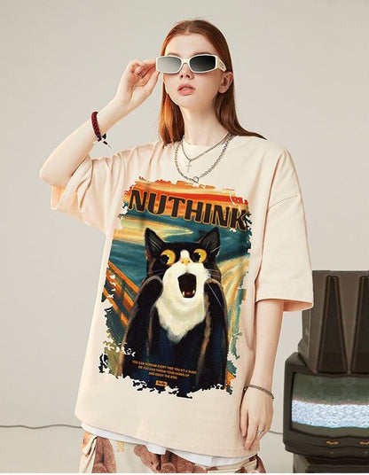 絶対欲しい デザイン性抜群 売り切れ必至 ファッション プリント 4色選択 半袖Tシャツ＜F-9293＞