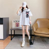 美人度アップ   ワッフル ロング Tシャツ ゆったり半袖 ＜F-2930＞