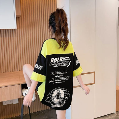 おすすめ 早い者勝ち 絶対流行 カジュアル 2色選択 Tシャツ<F-11582>