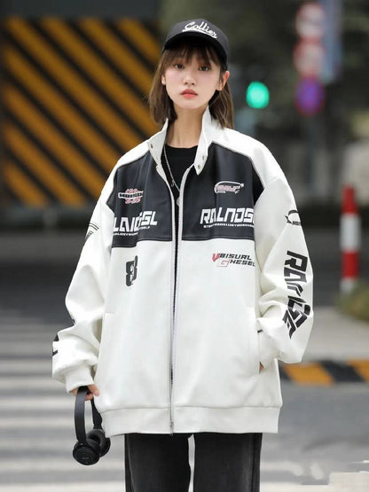 カジュアル 2色選択 切り替え 厚みパッド入り レザー男女兼用 ジャケット F-10494