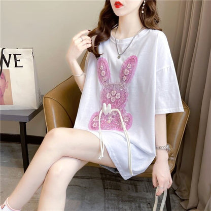 デザイン感   チャーミング Tシャツ カットソー＜F-3425＞