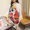 【ランキング上位】プリント   お洒落 ロングTシャツワンピース ＜F-887＞