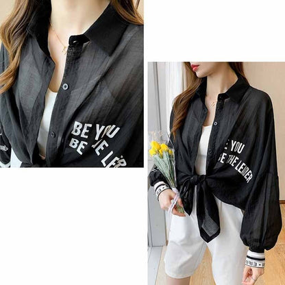 好感度満載   透け感 シャツ ブラウス＜F-2916＞
