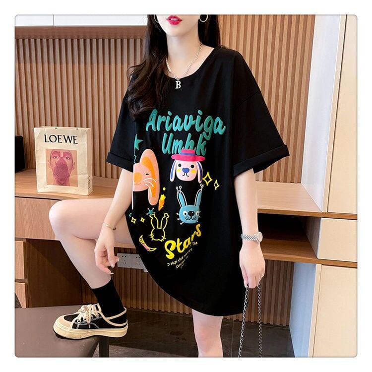 大好評 プリント キュートファッション 半袖Tシャツ＜F-8582＞