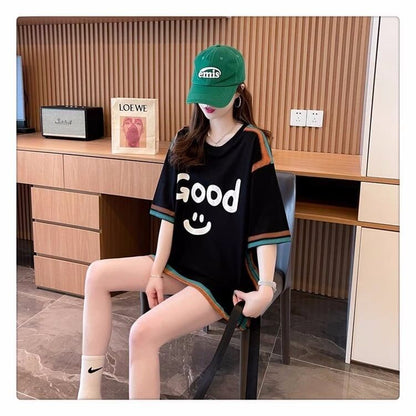 おすすめ   アルファベット Tシャツ ゆったり半袖 ＜F-2881＞