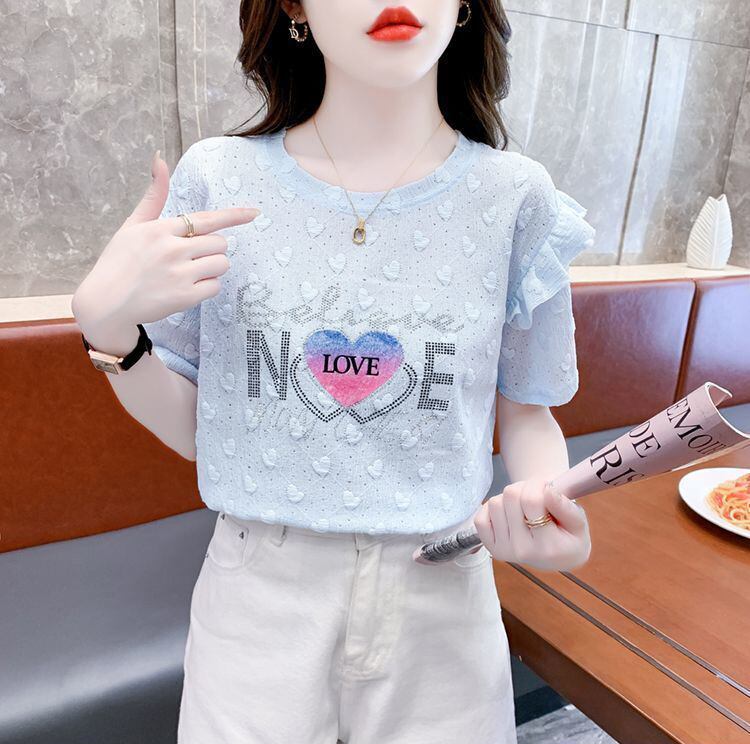 新商品 大人可愛い 話題沸騰中 ホットダイヤモンド 全3色 半袖TシャツF-8868