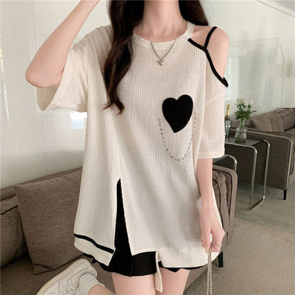 超人気商品 オフショルダー ファッション Tシャツ ＜F-8667＞