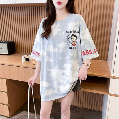 【半額！期間限定！！】超人気 プリント ロゴ ゆったり 3色 半袖Tシャツ＜F-8348＞
