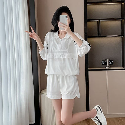 新商品 上質 簡潔 カジュアル 半袖Tシャツ ショートパンツ セットアップ ＜F-8832＞