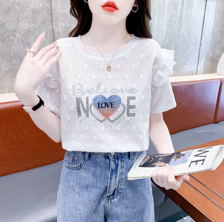 新商品 大人可愛い 話題沸騰中 ホットダイヤモンド 全3色 半袖TシャツF-8868