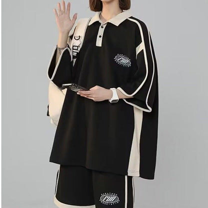 定番シンプル 半袖Ｔシャツⅹパンツセット 絶対流行 男女兼用F-6538