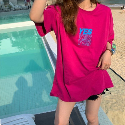 着心地良い   アルファベット Tシャツ ゆったり半袖 ＜F-2851＞