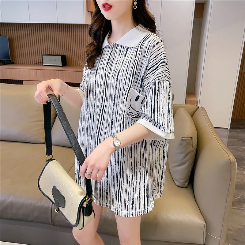 絶対流行 プリント カジュアル ゆったりトップス 半袖Tシャツ 全2色＜F-8314＞