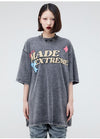ストリートトレンドのレターファンプリント半袖Tシャツ<F-2906>