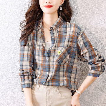 超人気 オシャレ 都市ファッショ デザイン チェック柄 切り替え Tシャツ ＜F-9514＞